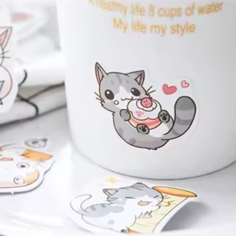 🍒🍒 Cute Cat 45 Stickers - Picture 3 of 6